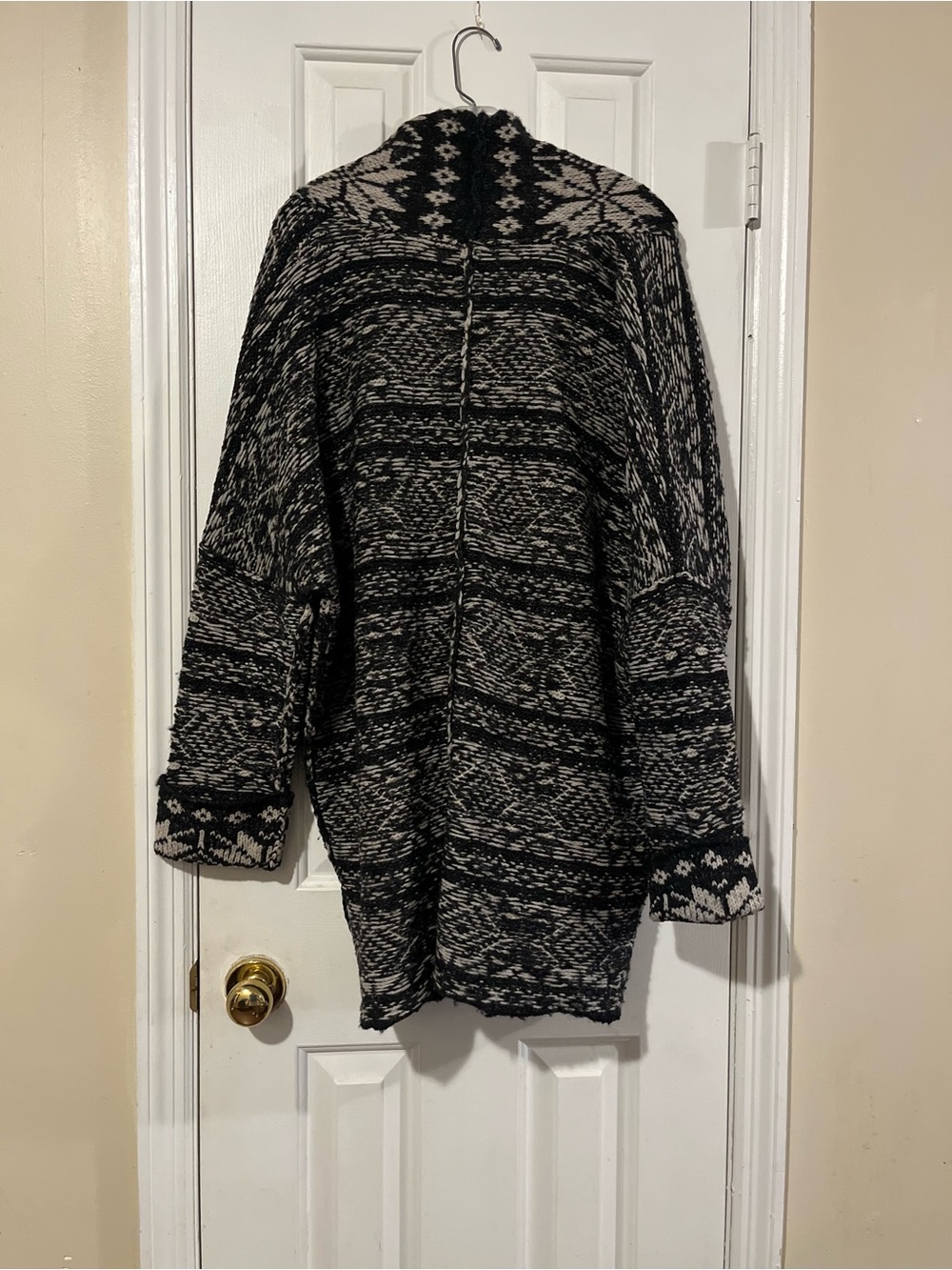 Free People Hidden Snowflake Inside Out Cardigan Jacket • Wool Blend • Oversized - Picture 11 of 16